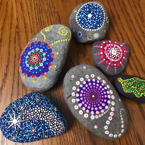 Rock Mandala Painting for the Whole Family at Prairiewoods